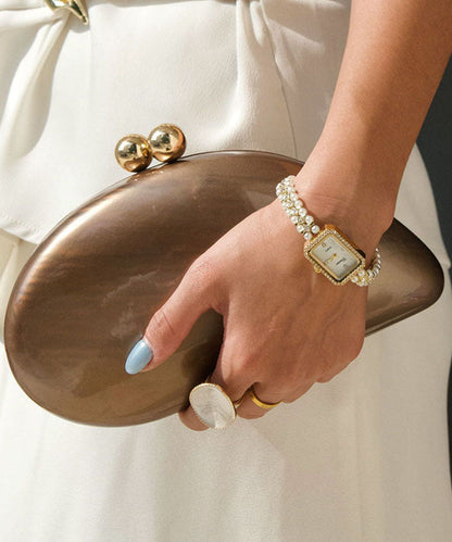 French Brown Luxury Banquet Acrylic Evening Bag