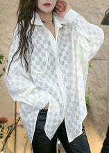 Load image into Gallery viewer, French Coffee Peter Pan Collar Button Cotton Blouses Long Sleeve