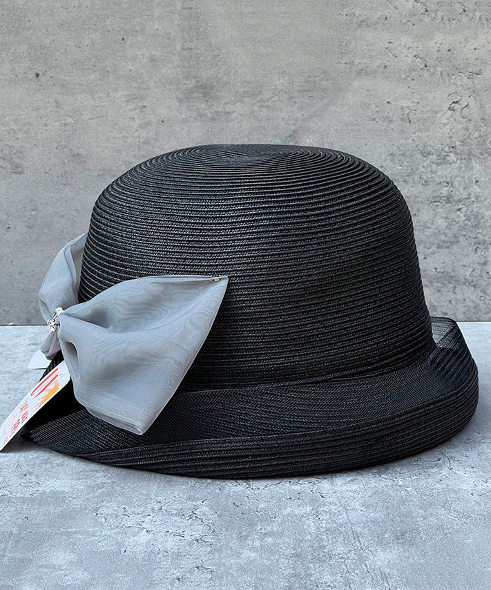 French Coffee Tulle Bow Patchwork Bucket Hat
