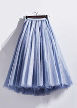 Load image into Gallery viewer, French Coffee Wrinkled Elastic Waist Tulle Skirts Summer