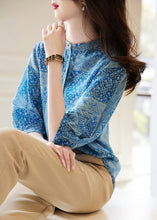 Load image into Gallery viewer, French Green O-Neck Print Chiffon Tops Fall