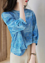 Load image into Gallery viewer, French Green O-Neck Print Chiffon Tops Fall