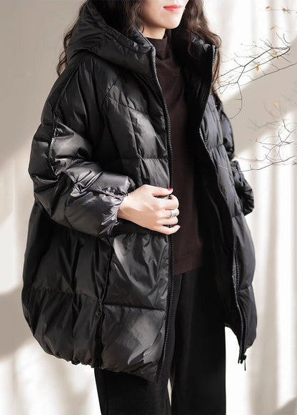 French Green Oversized Pockets Fine Cotton Filled Parka Jacket Winter