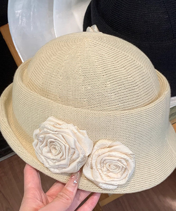 French Grey Rolled Edge Beret Hat Summer Thin Breathable