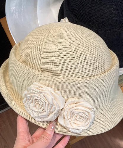 French Grey Rolled Edge Beret Hat Summer Thin Breathable