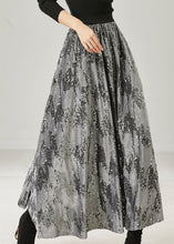 Load image into Gallery viewer, French Grey Sequins Exra Large Hem Skirt Summer