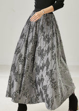Load image into Gallery viewer, French Grey Sequins Exra Large Hem Skirt Summer