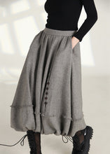 Load image into Gallery viewer, French Grey Zippered Pockets High Waist Cotton Skirts Spring