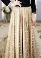 French Khaki Dot Exra Large Hem Tulle Holiday Skirt Spring