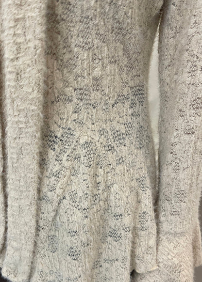 French Khaki V Neck Ruffled Button Knit Tops Spring