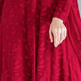 French Mulberry O-Neck Chiffon A Line Skirts Spring Summer Vacation Dresses - SooLinen