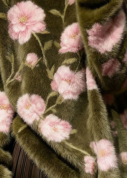 French Olive Green Original Design Cozy Knit Sweater