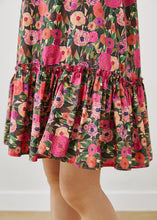 Load image into Gallery viewer, French Rose Floral Cotton Mini Dresses Petal Sleeve