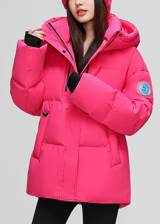 French Rose Oversized Thick Duck Down Winter Coats Winter
