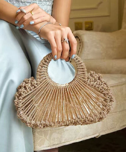 French Silver Hollow Out Zircon Light Luxury Wristlet Bag