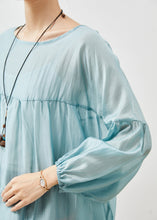 Load image into Gallery viewer, French Sky Blue Oversized Bow Cotton Blouse Top Summer