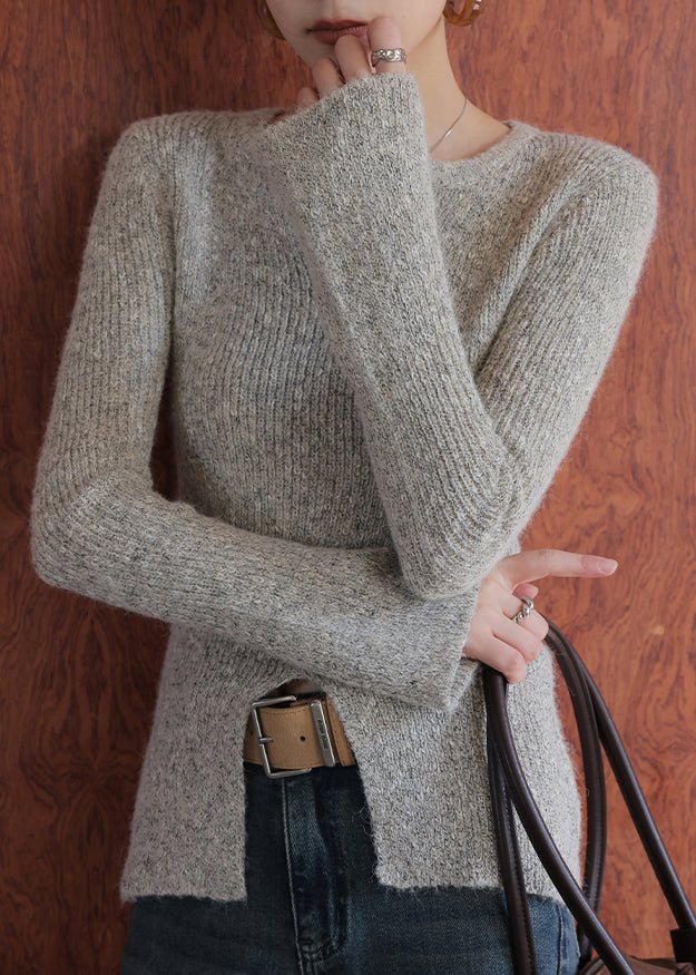 French V Neck Slim Fit Knitted Tops Spring