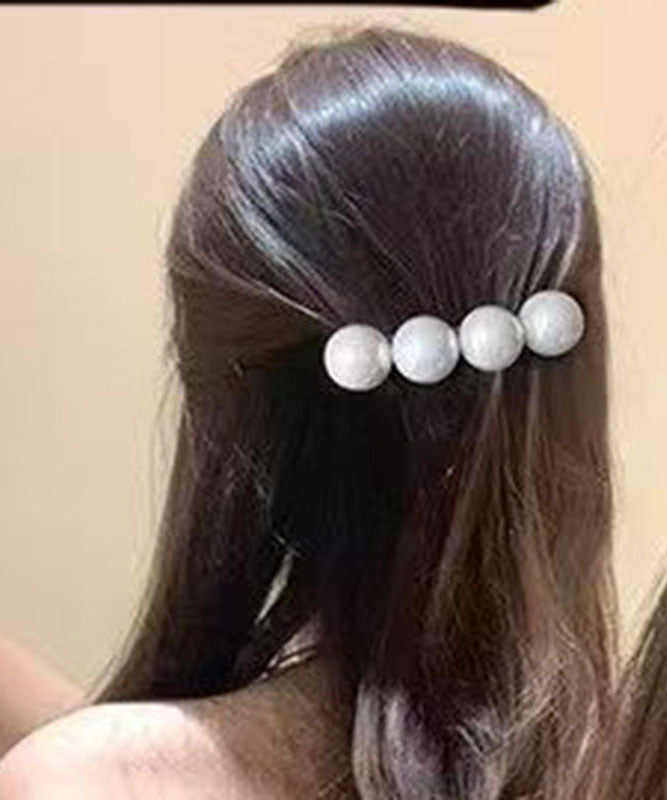 French White Alloy Pearl A Pair Hairpin