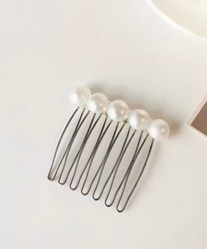 French White Alloy Pearl A Pair Hairpin