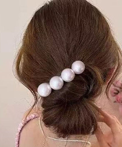 French White Alloy Pearl A Pair Hairpin