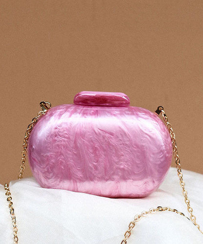 French White Chain Linked Acrylic Clip Evening Bag