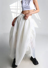 Load image into Gallery viewer, French White Drawstring High Waist Tulle Skirt Summer