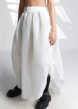 Load image into Gallery viewer, French White Drawstring High Waist Tulle Skirt Summer