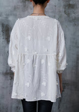 Load image into Gallery viewer, French White Tasseled Butterfly Cotton Top Summer