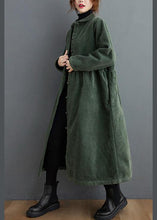 Load image into Gallery viewer, French blackish green corduroy coats Inspiration thick Cinched women coats ( Limited Stock)