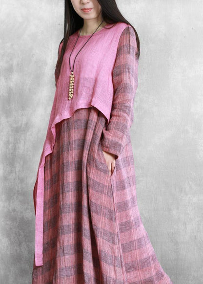 French green Robes o neck asymmetric Kaftan summer Dresses - SooLinen