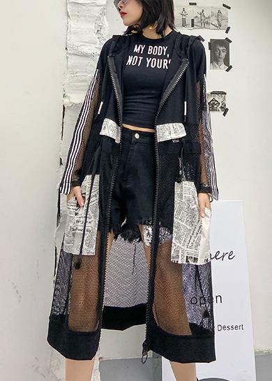 French hooded tulle fall dresses Fashion Ideas black Plus Size Dress - SooLinen