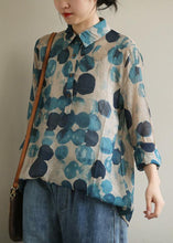 Load image into Gallery viewer, French lapel fall Tunic Wardrobes blue dotted blouses
