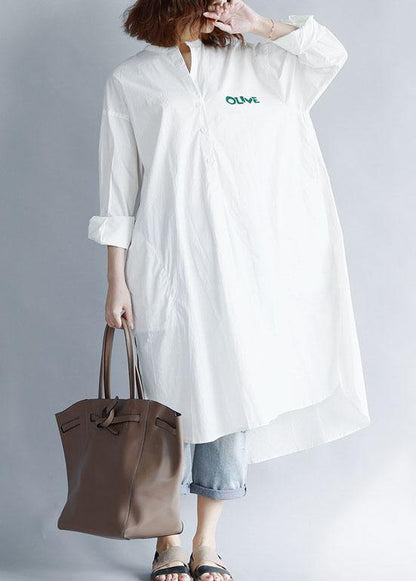 French white cotton quilting clothes side open Maxi summer Dresses - SooLinen