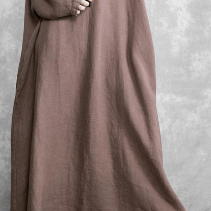 French O Neck Pockets Spring Quilting Clothes Outfits Black Long Dresses - SooLinen