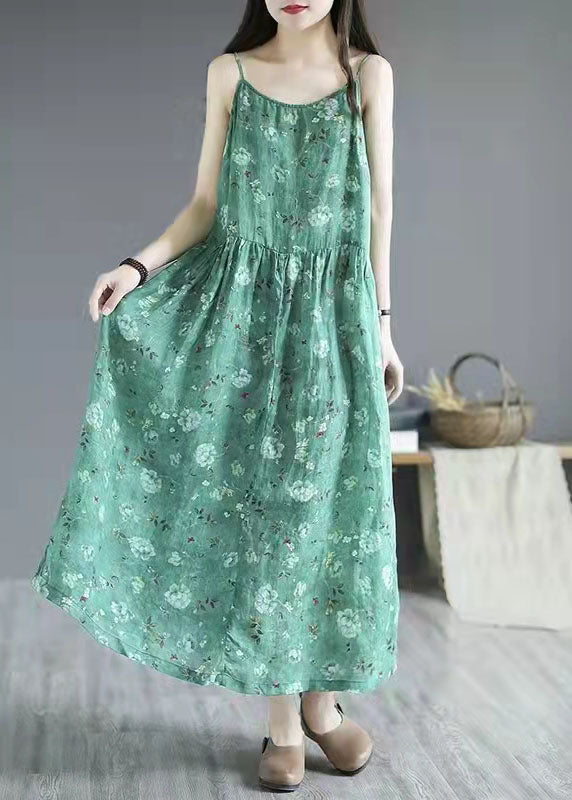 French Black Flowers print cotton clothes Spaghetti Strap Dresses summer Dresses