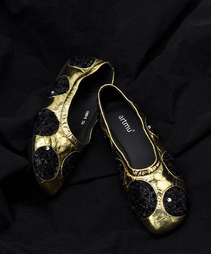 Golden Flat Shoes For Women Sequins Flat Feet Shoes