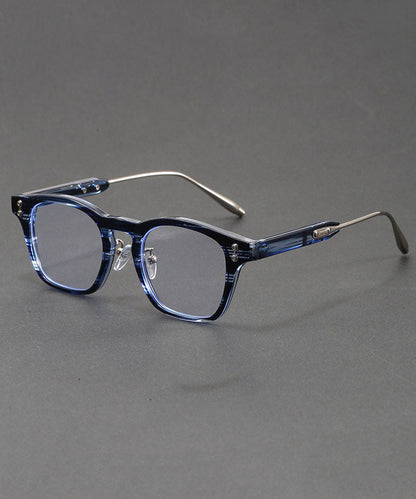 Gradient Color Blue Metal Patchwor Blue Light Blocking Unisex Reading Glasses