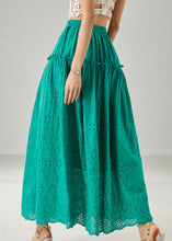 Load image into Gallery viewer, Green Cotton Skirts Ruffled Exra Large Hem Summer
