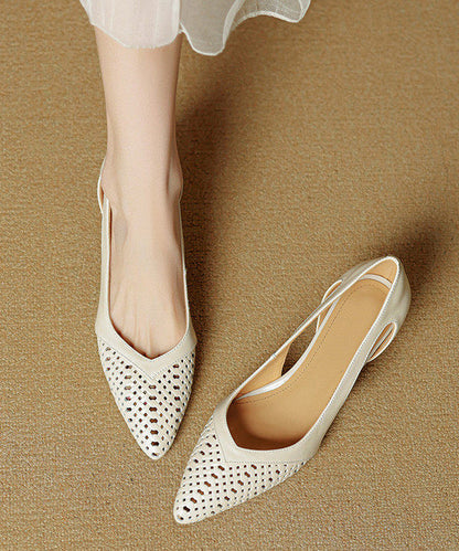 Green Cowhide Leather Sandals Splicing High Heels Sandals