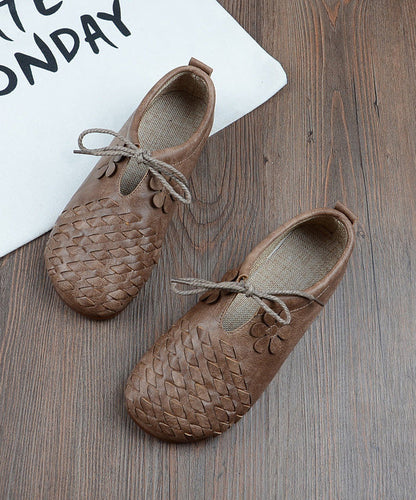 Green Lace Up Women Splicing Faux Leather Penny Loafers