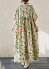 Load image into Gallery viewer, Green O-Neck Print Long Dresses Summer