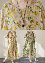 Load image into Gallery viewer, Green O-Neck Print Long Dresses Summer