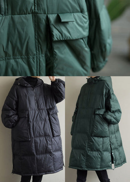 Green Pockets Fine Cotton Filled Zip Up Winter coats