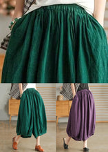 Load image into Gallery viewer, Green Pockets Solid Linen Wide Leg Pants High Waist Summer