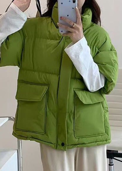 Green Zippered Patchwork Fine Cotton Filled Waistcoat Winter