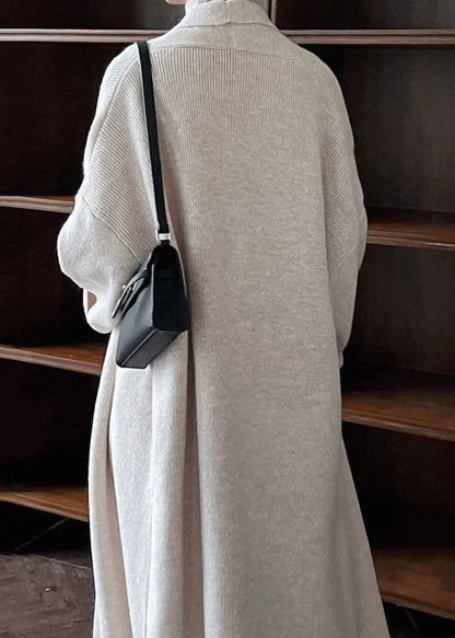 Grey Solid Cozy Knit Two Piece Set Turtleneck