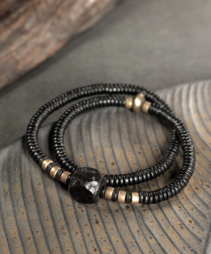 Handmade Black Copper Unisex Ebony Chain Bracelet