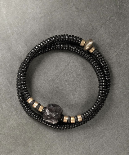 Handmade Black Copper Unisex Ebony Chain Bracelet