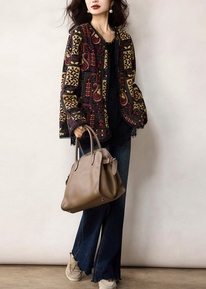 Handmade Black Embroidered Oversized Cotton Jacket Spring