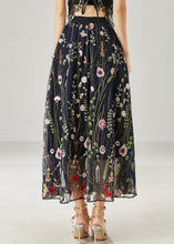 Load image into Gallery viewer, Handmade Black Embroidered Tulle Skirts Summer